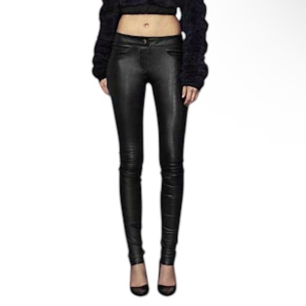 𝗥𝗔𝗥𝗘 htf Les Chiffoniers vintage designer lambskin leather pants, women’s XS